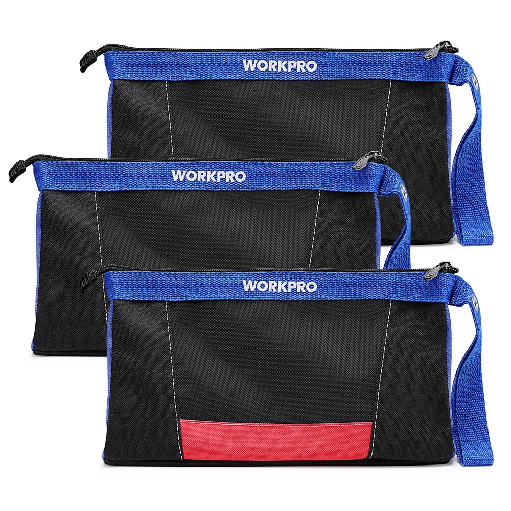WORKPRO 12″ Tool Pouches with Zipper Utility small tool pouch for Tool Organizer