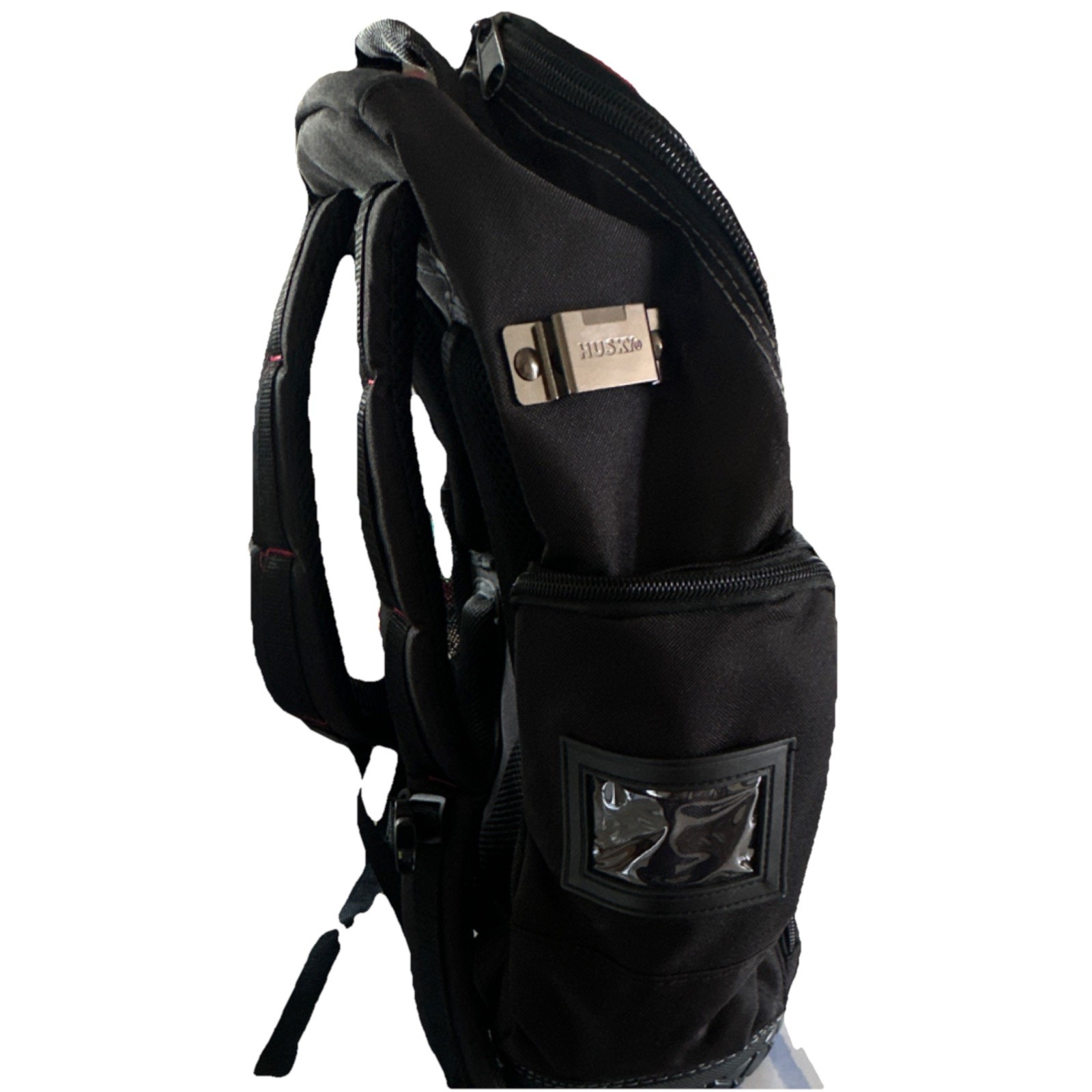 Husky Tool Backpack Adjustable Padded Handle Black/Red Fabric Organizer