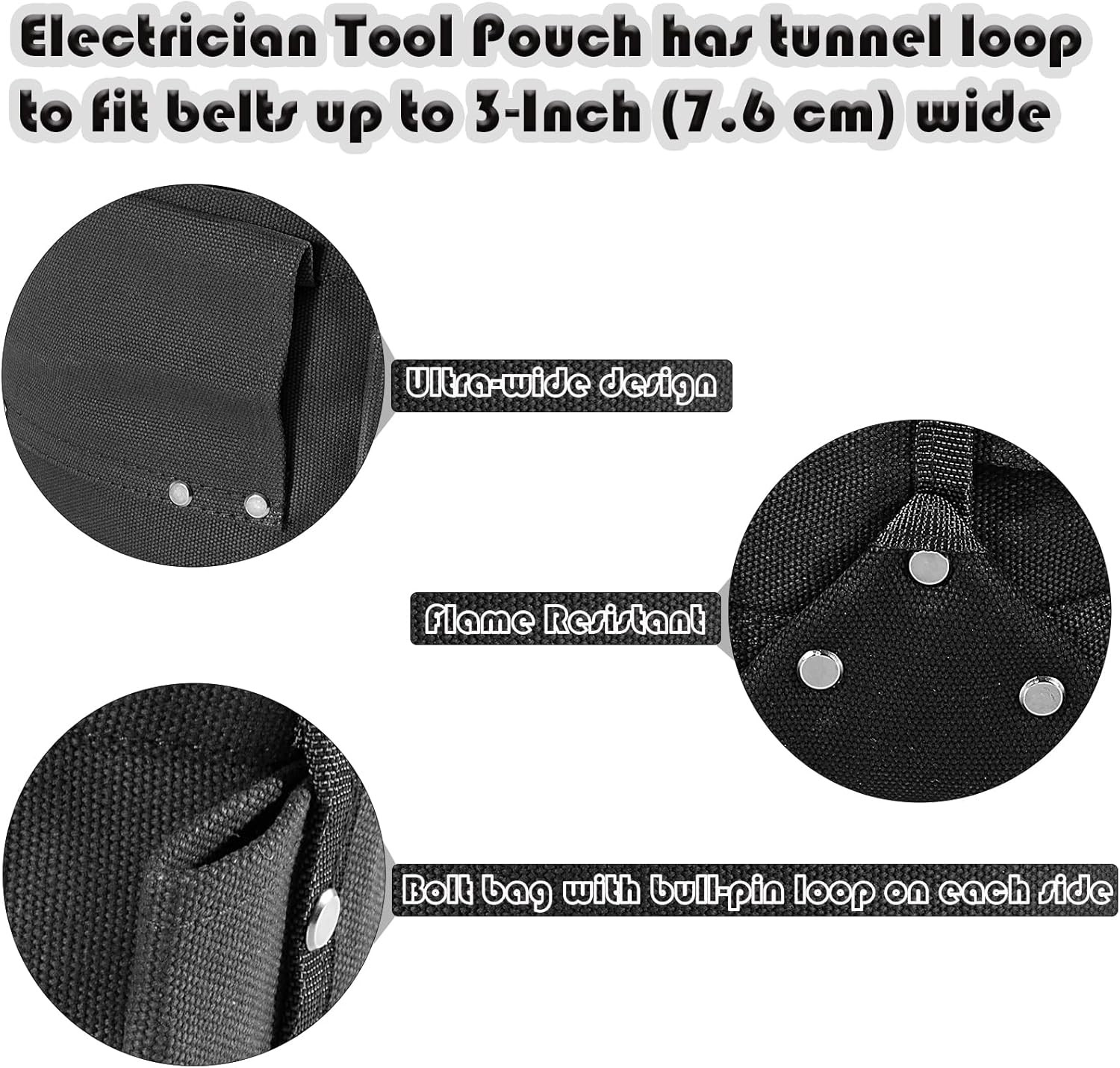5416TFR Tool Bag Flame Retardant Tool Kit 5x10x9 Inch Bolt Bag for Iron Workers