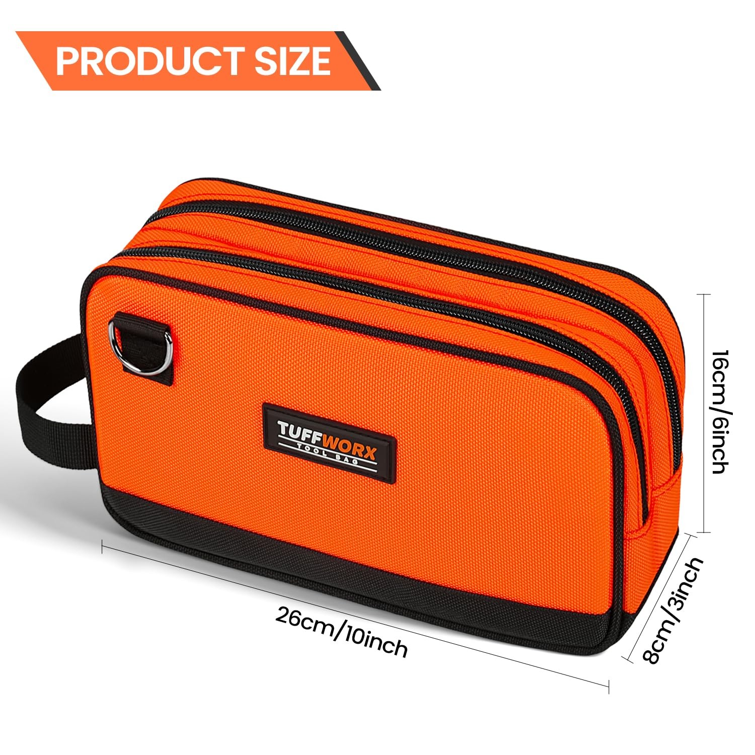 Tool Bag, 12″ Small Tool Pouch Waterproof 600D Dual Compartments Tool Organiz…