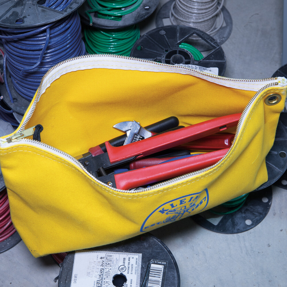 Klein Tools 5539LYEL Canvas Bag with Zipper, Large Yellow