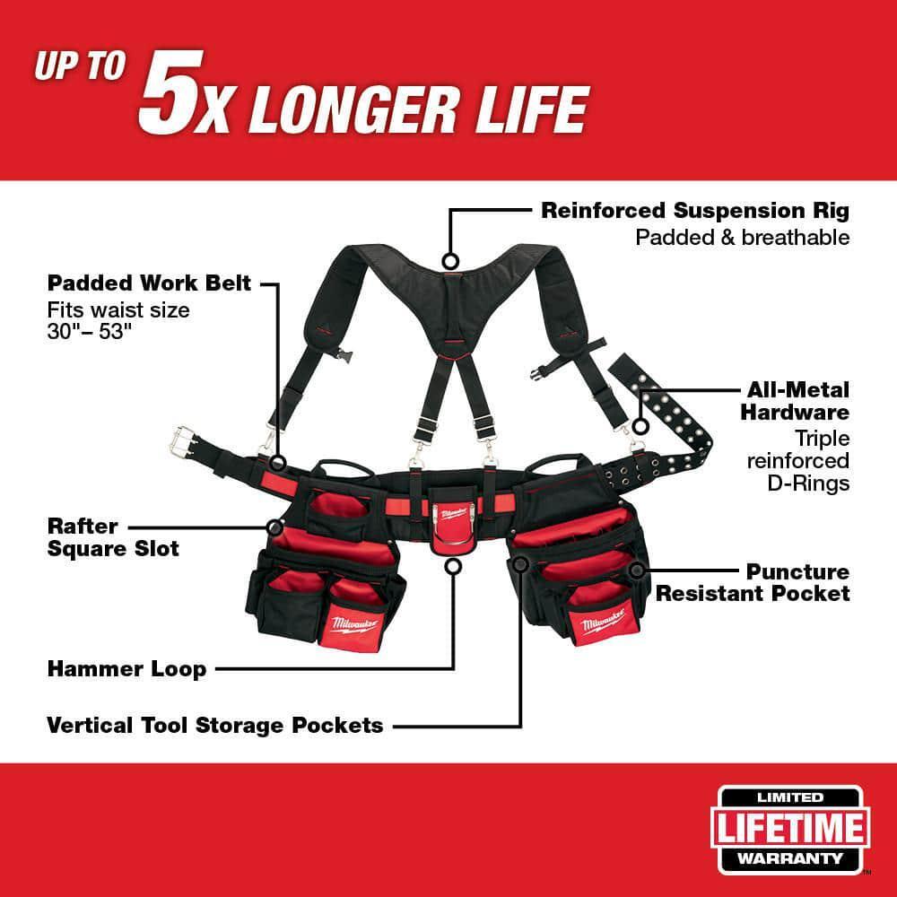 Work Belt General Contractor Suspension Rig 24 Organization Pockets Tool Storage