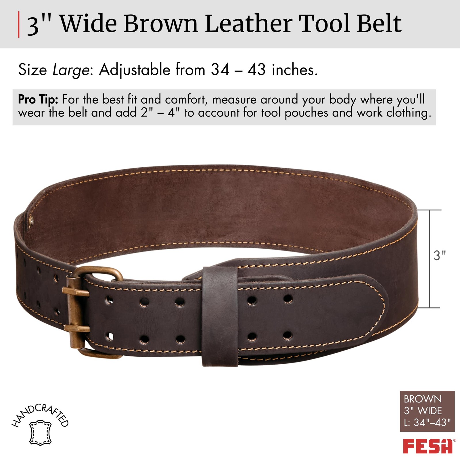 Men Leather Tool Belt Handcrafted Top Grain Pouch Carpenter Trade Professional