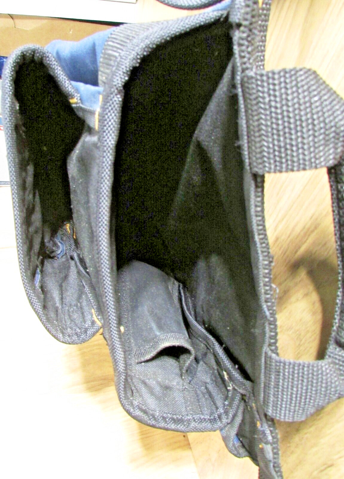 Husky Tool Belt, Blue Durable Polyester W/ 3 Pouches, 13 Pockets & Hammer Loop