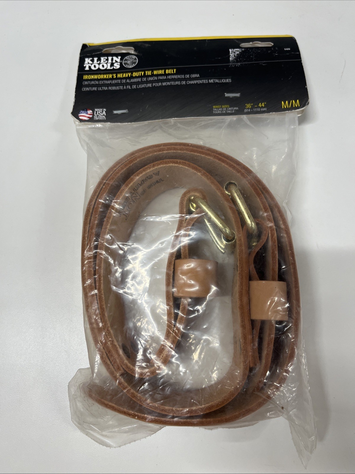 Klein Tools 5420 Ironworker’s Heavy-Duty Leather Tie-Wire Belt, Medium