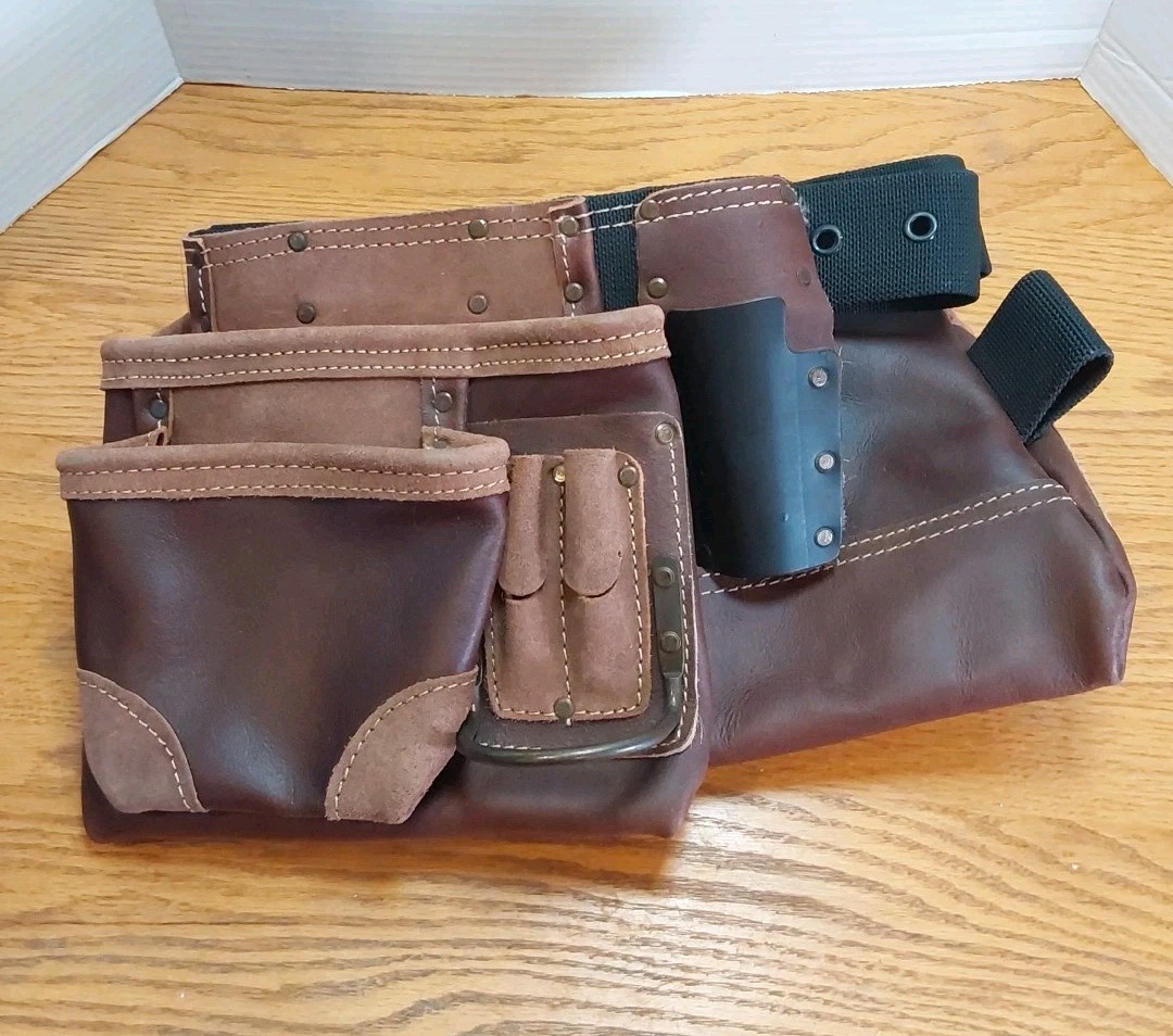 AWP Oil Tan Leather Double Apron Tool Belt 296808 2L-843 New with tags NWT