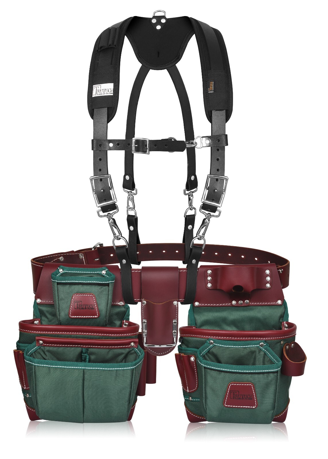 TRUTUCH Nylon and Leather Tool Belt with Leather Work Suspender | Construction