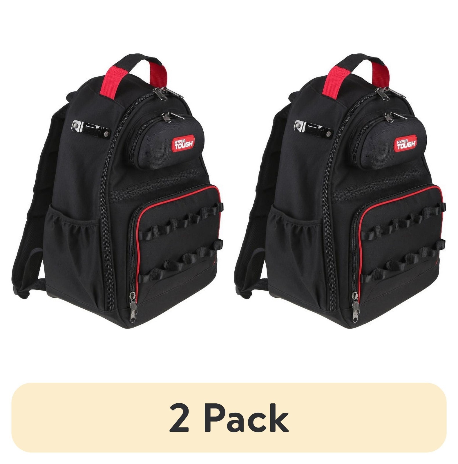 (2 pack) Black Tool Backpack with Pockets and Loops, Portable Tool Storage w…
