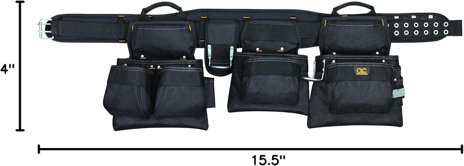 Versatile CLC Carpenter Tool Belt: 18 Pockets & Removable Parts for Efficiency