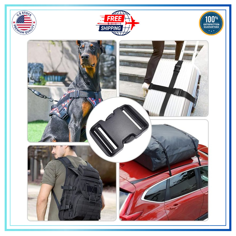 Coobigo 5 Pack 2 Inch Quick Side Release Plastic Buckle Clips Snaps Military