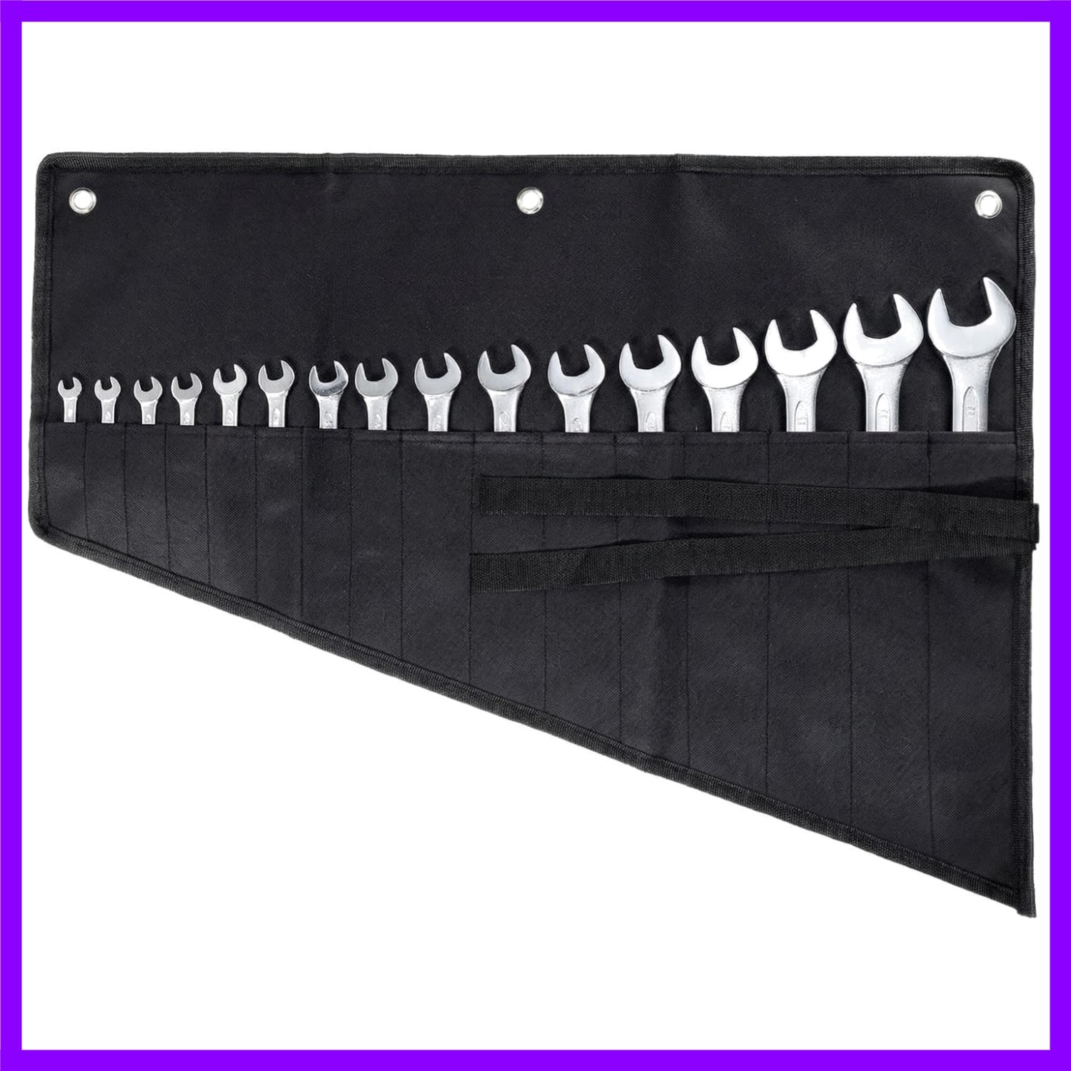 Wrench Organizer,Tool Roll Pouch – 16-Pocket Waterproof Oxford Cloth Wrench Roll