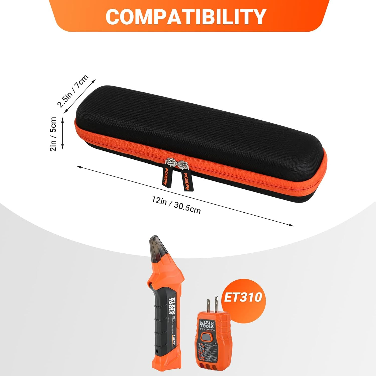 Tools Storage Case for Klein ET310 AC Circuit Breaker Black with Orange