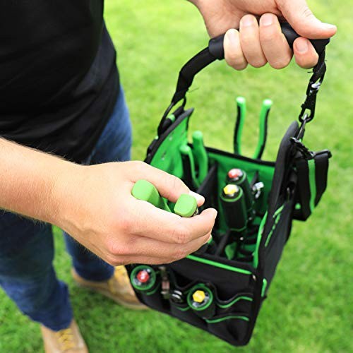 HT 1839078 HVAC Tool Bag with 27 Pockets, Key Clip, Tape Loop, Shoulder Tote