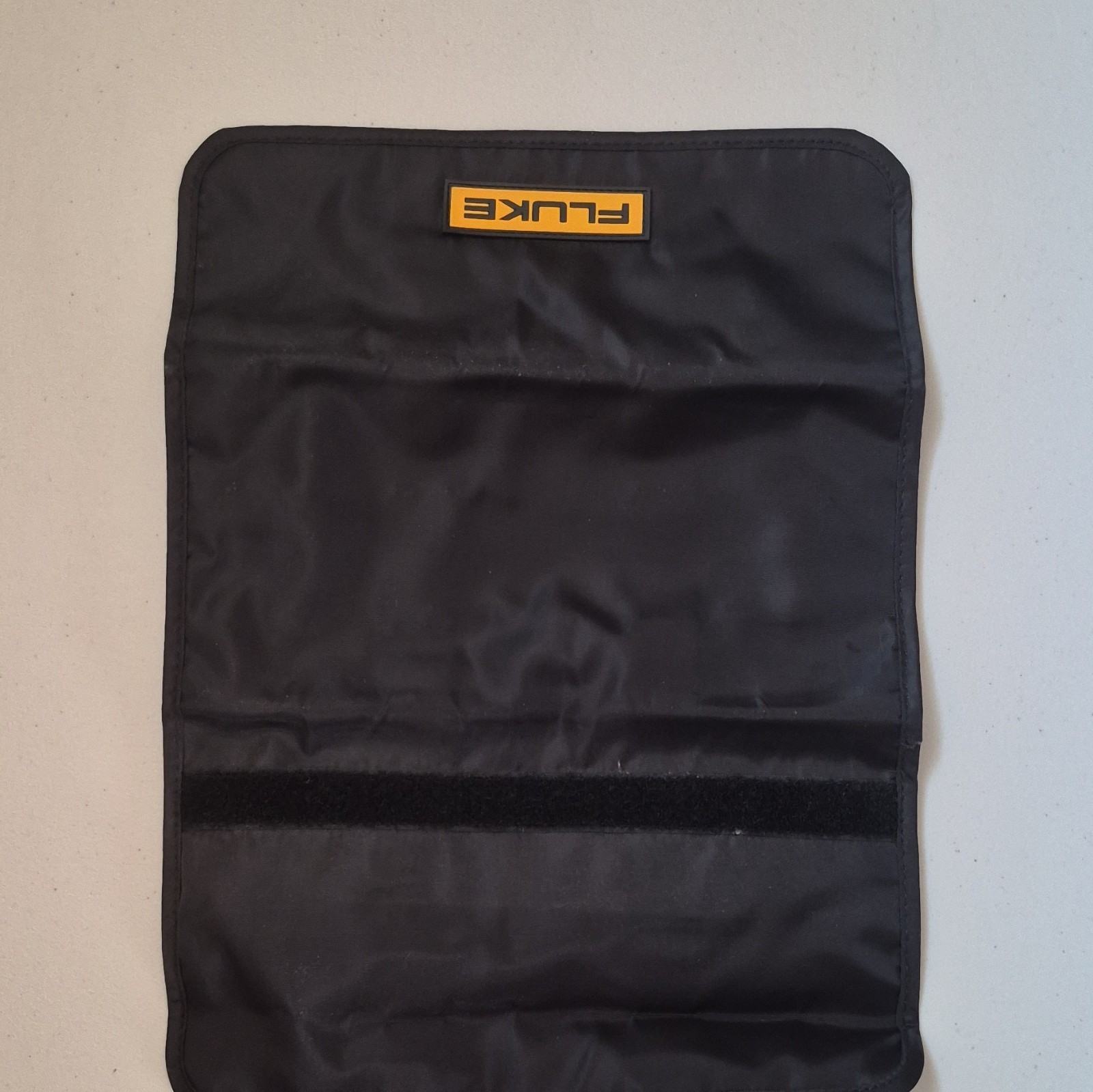 Fluke Black Fabric Foldable Tool Roll Bag Pouch Organizer, Roll-Up with Loops
