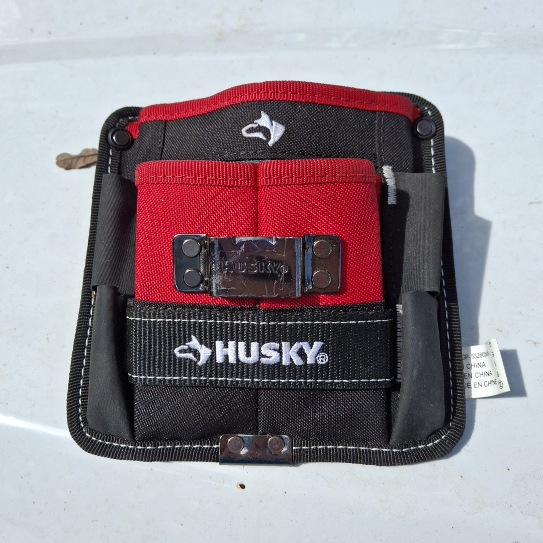 Husky 7 inch 3-Pocket Clip On Tool Belt Pouch