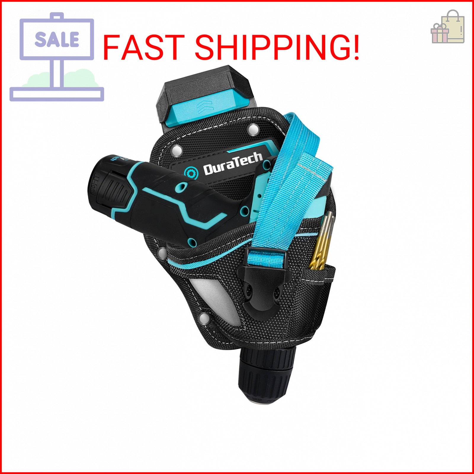DuraTech Drill Holster with Quick Release Buckle, Impact Driver Holster with Sid
