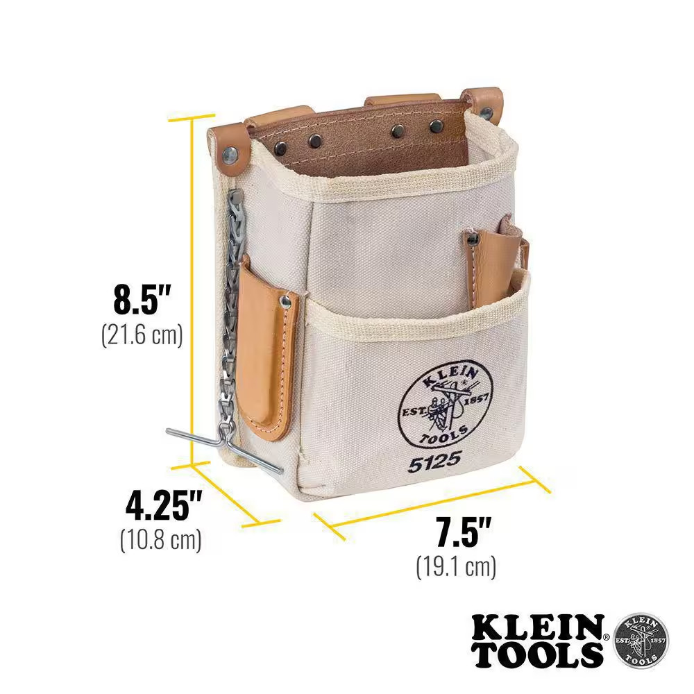 Tool Pouch, 5-Pocket, Canvas