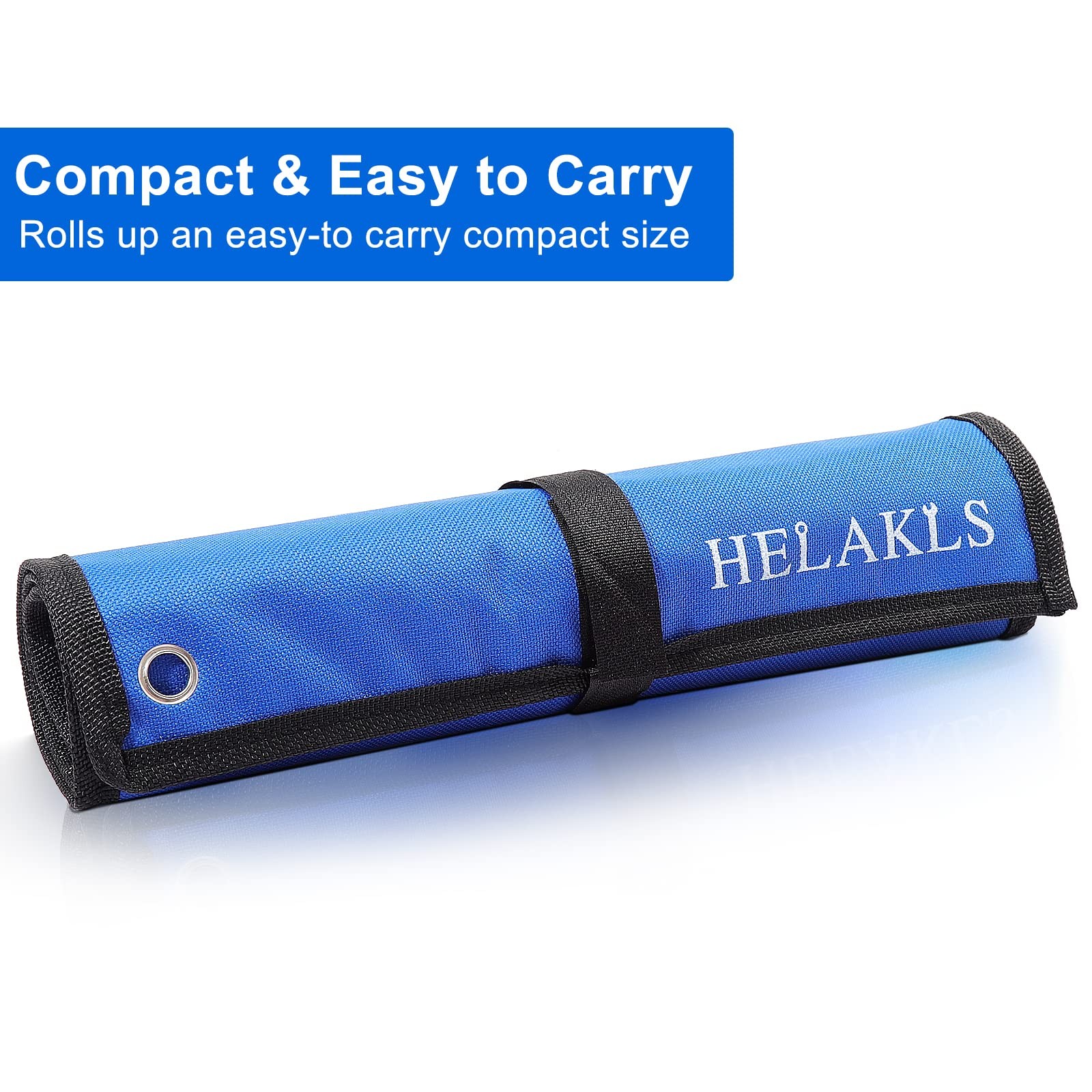 HELAKLS Wrench Tool Roll Up Pouch Metric 12 Pocket (8-19mm) Tool Roll Bag for…