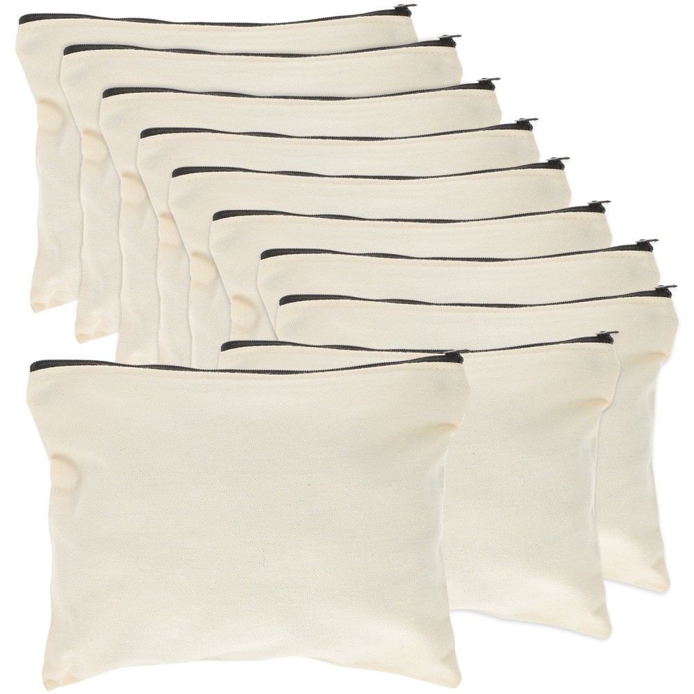 10Pcs Heavy Duty Canvas Zipper Tool Pouch Small Portable Storage Bag for Tools