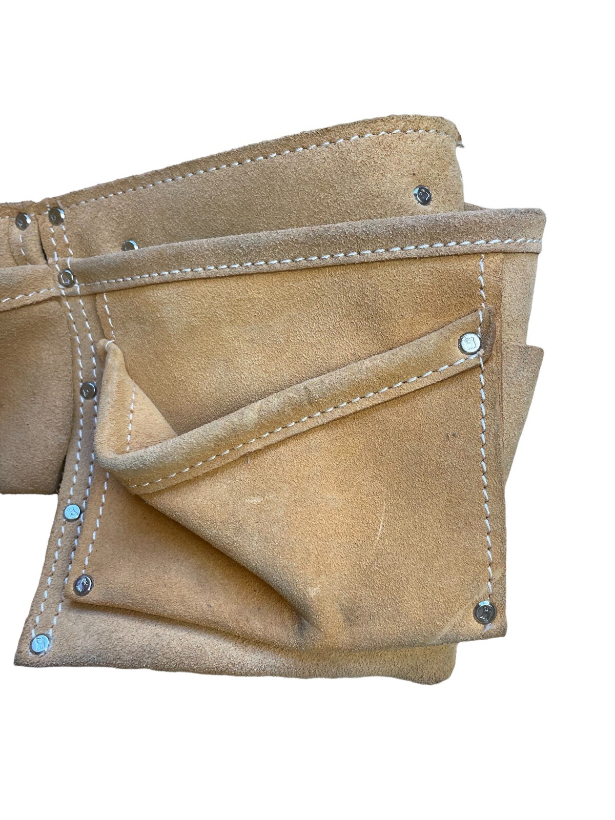 HuskyContractor Leather Suede Work Tool Belt. Heavy Duty HVAC, Electrician