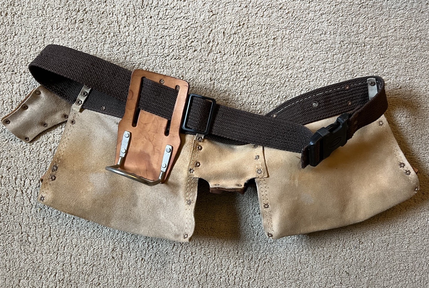 NICHOLAS Heavy Split Cowhide #490X Handyman Carpenter Tool Belt Multi-Pocket USA
