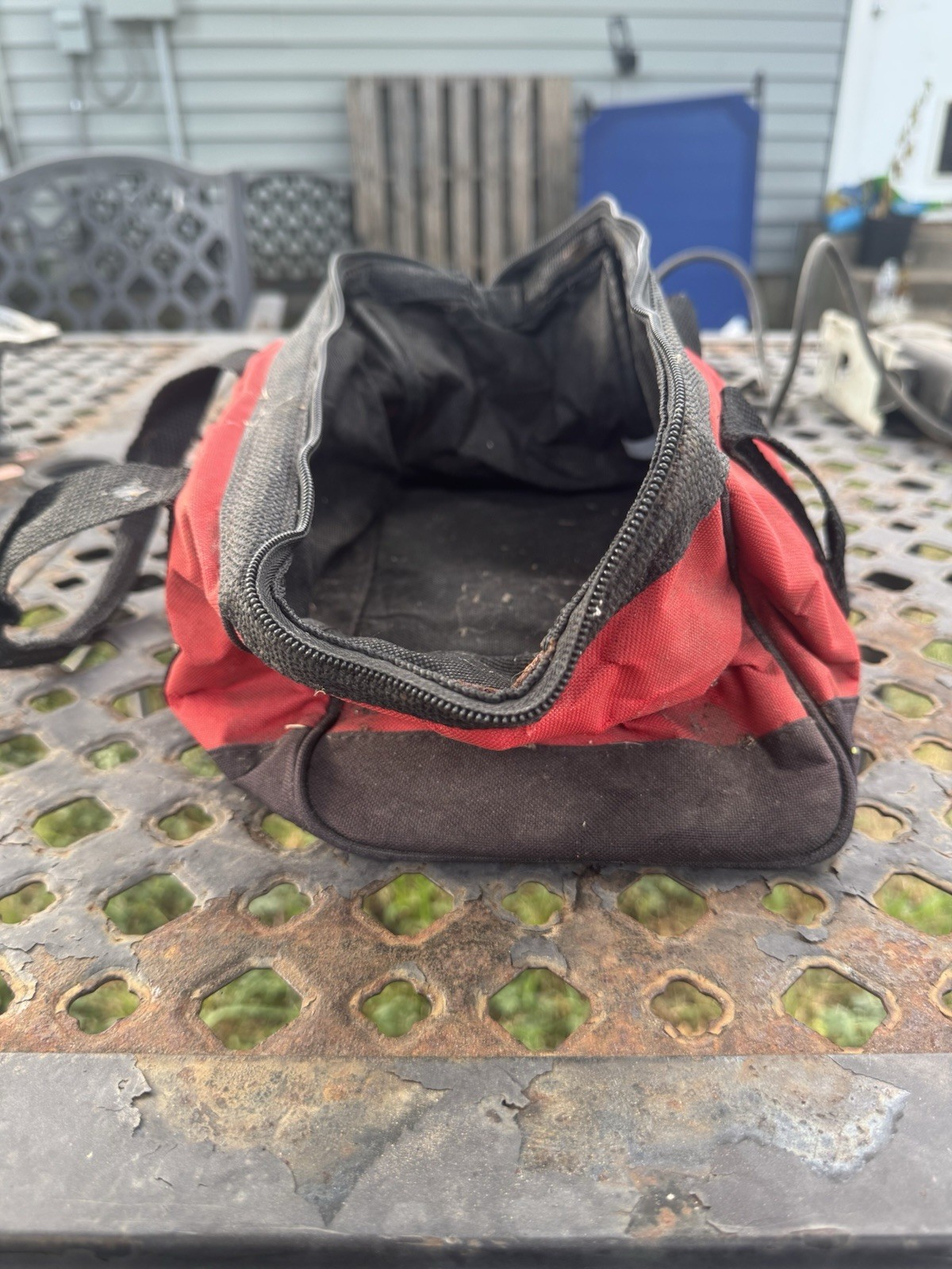 Milwaukee Red/Black Fabric Tool Bag Carry Case w/ Handles, Zipper Closure
