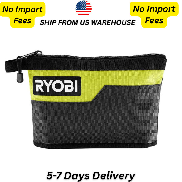 Ryobi Waterproof 12 In. Zipper Utility Pouch for Tools, Multi-Purpose Bag