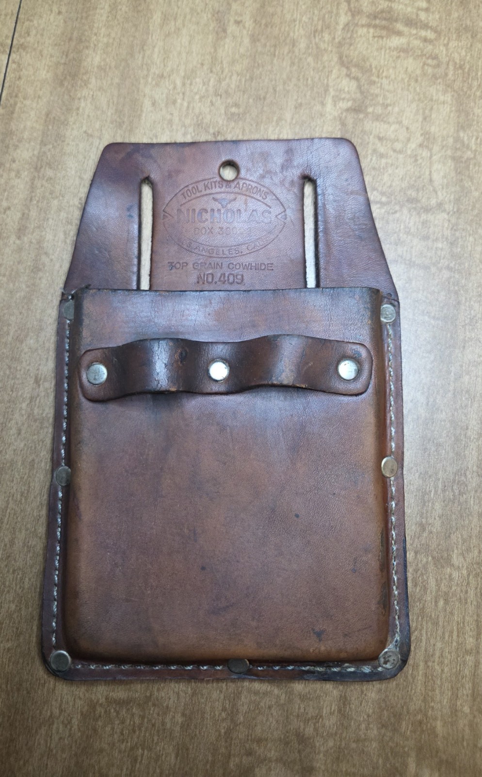 Nicholas Leather Tool Pouch Vintage No. 409 Tan Top Grain Cowhide