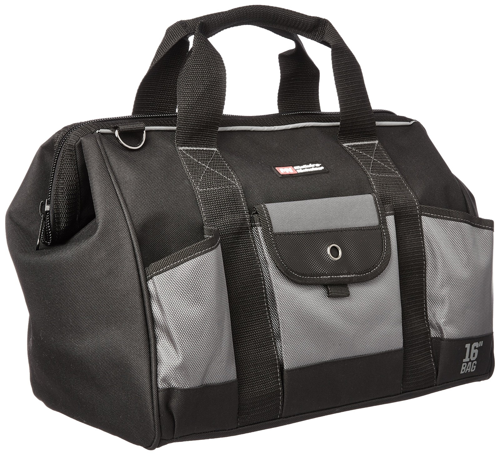 McGuire-Nicholas 16″ Builder’s Tool Bag With Interior 16, Black and Silver