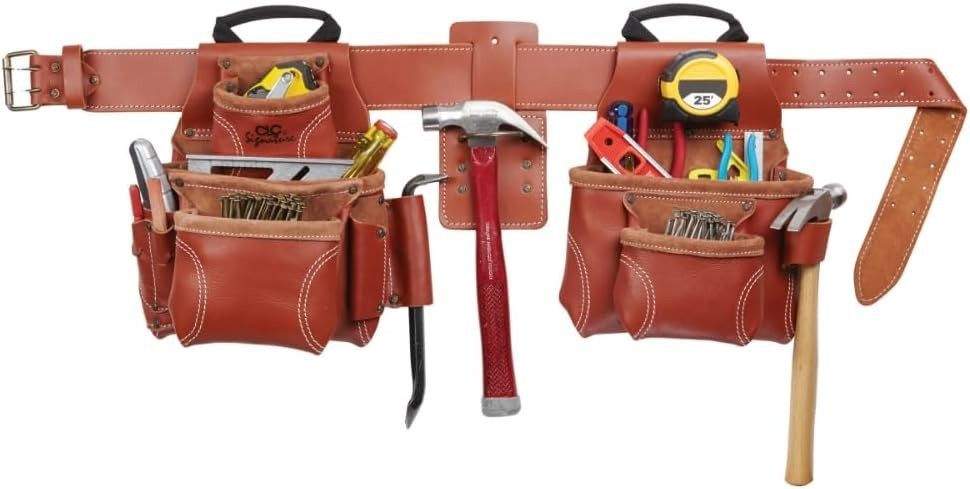 CLC Custom Leathercraft 21448 4 Piece ProFramers ComboSystem Tool Belt 15 Pocket