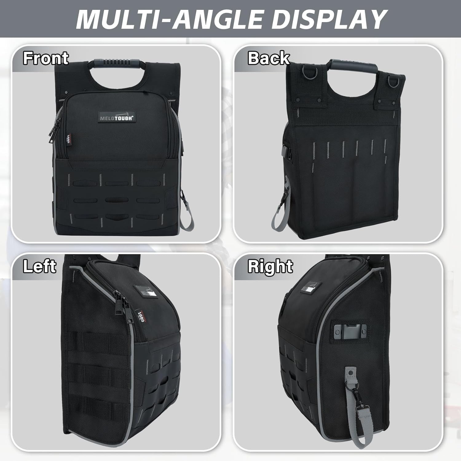 Versatile Tool Pouch for Electricians with Detachable Strap and 3 Compartments