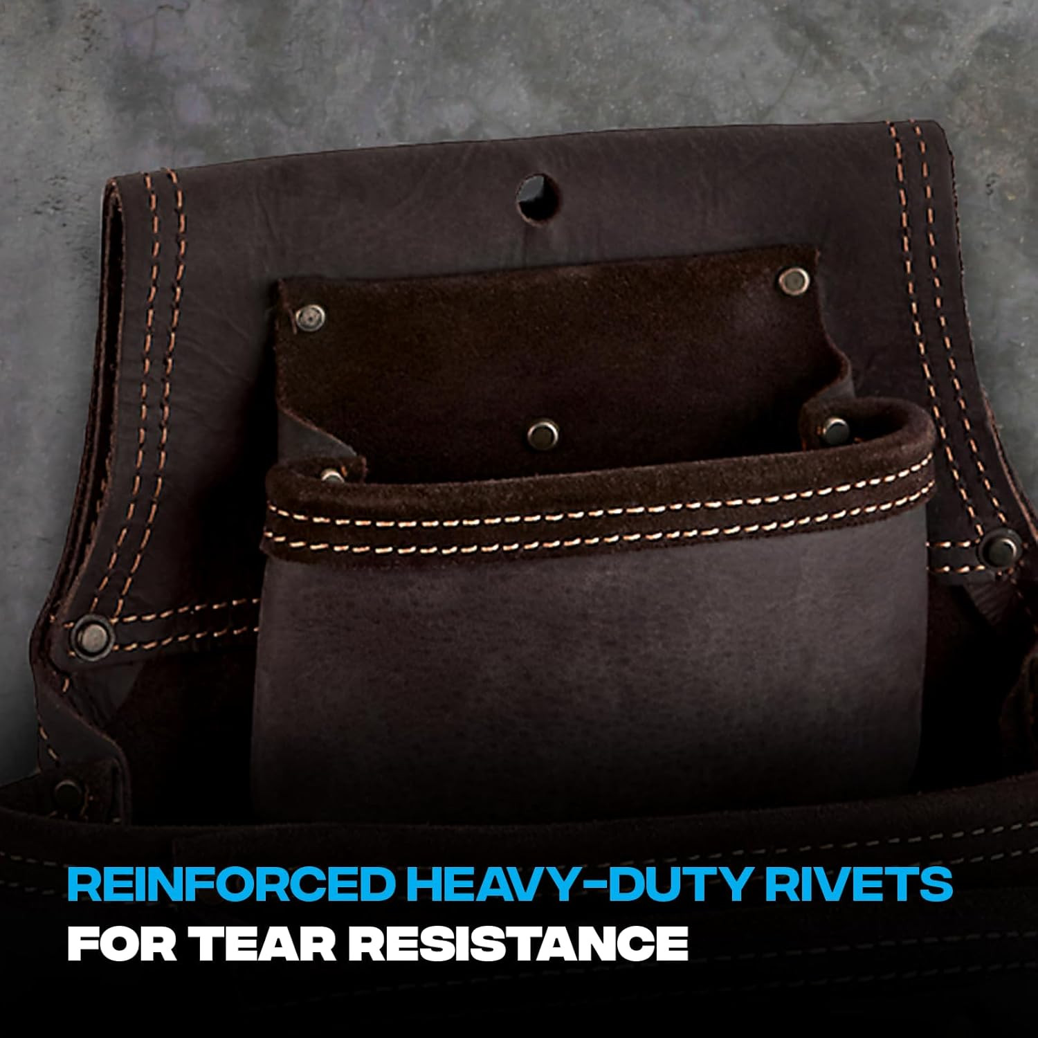 Pro Full Grain Leather Tool Pouches – Made with Double Stitching and Rivet Reinf