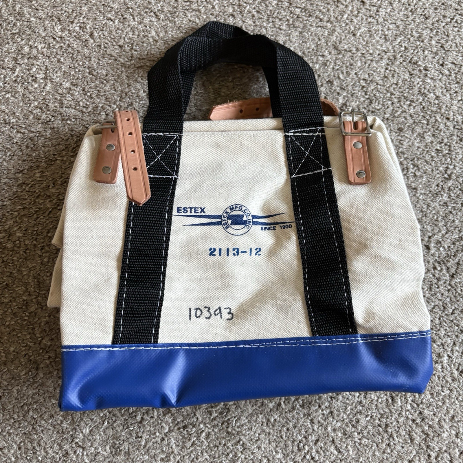 Extex Mfg Co Inc Canvas Tool Bag 2113-12 Blue White ~12”