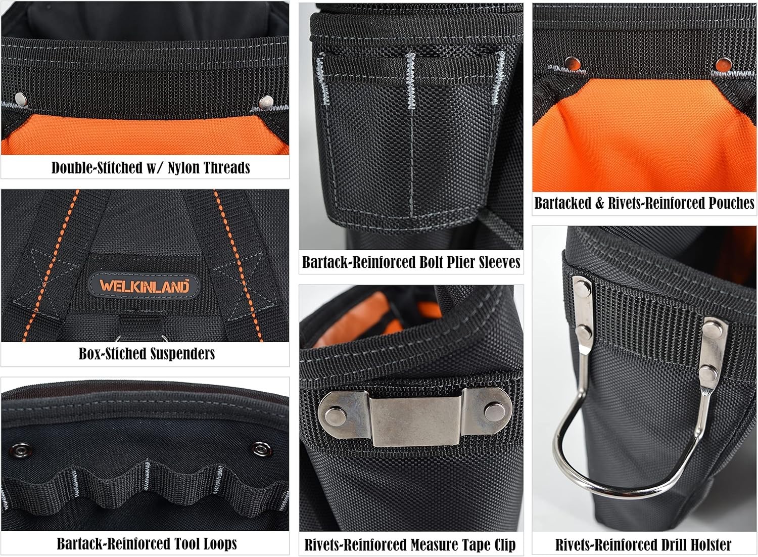 39 Pocket Tool Belt with Suspenders Padded Carpenter Construction Pouch