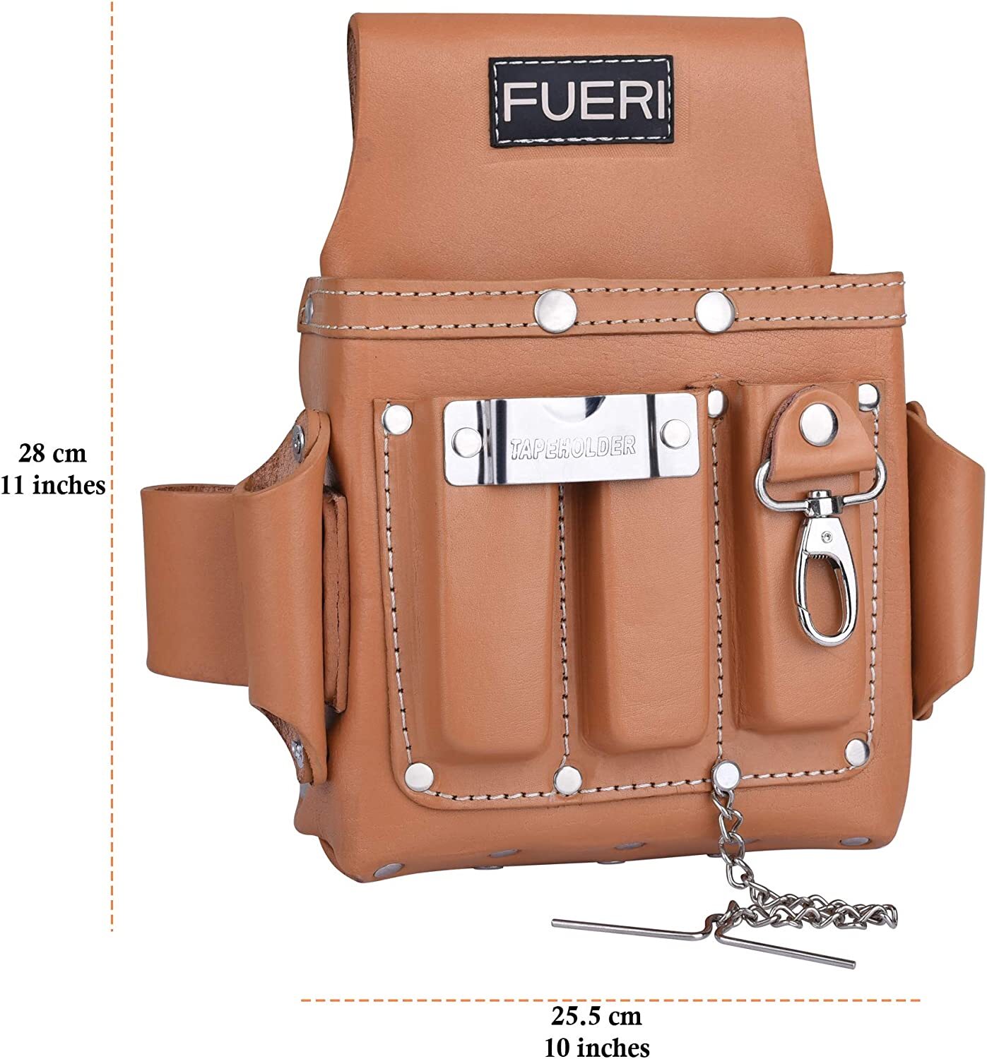Leather Tool Pouch for carpenters Tool bag for electricians Framers 4 Pocket