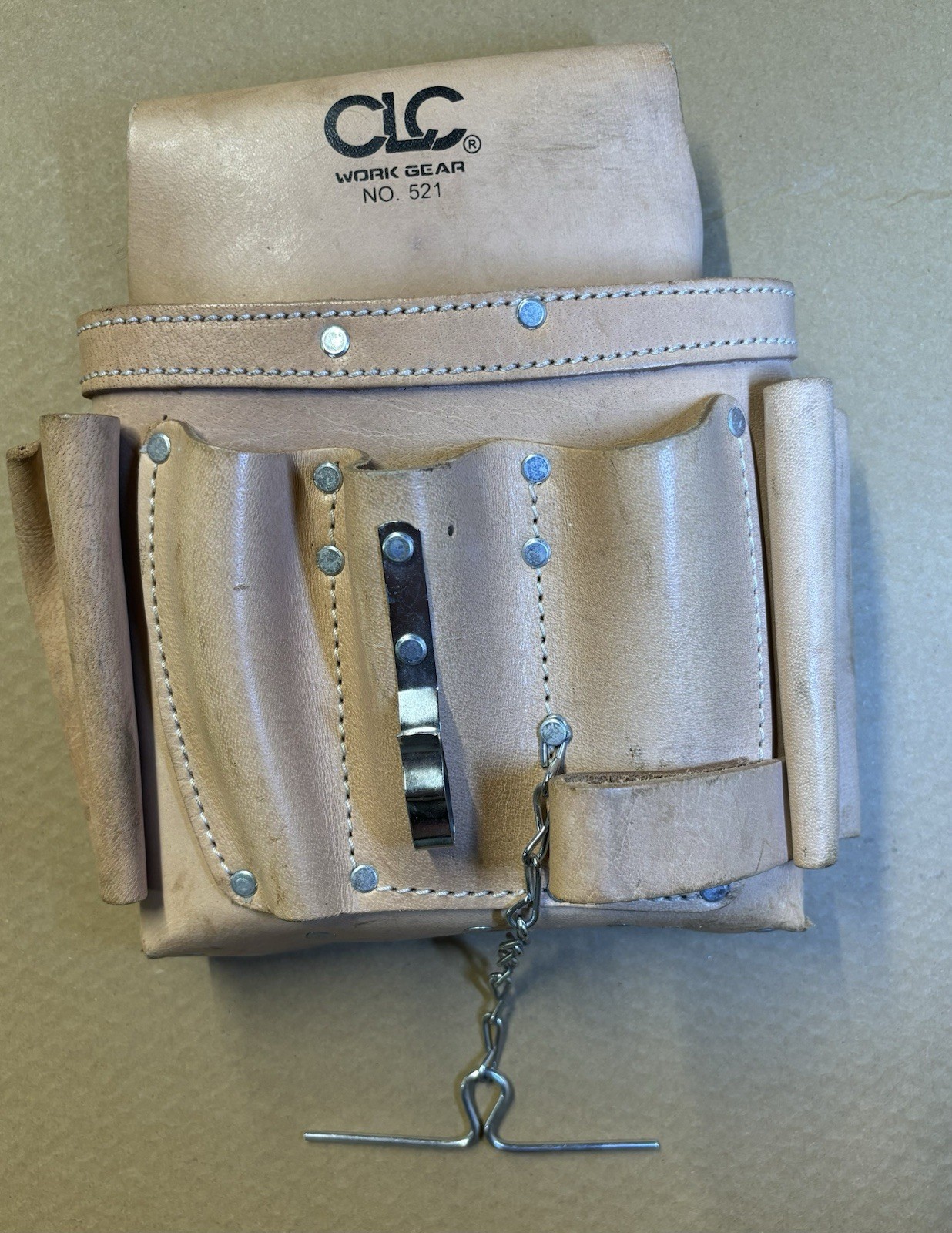 CLC 521 Leather Tool Pouch, Tan, 8 Pockets