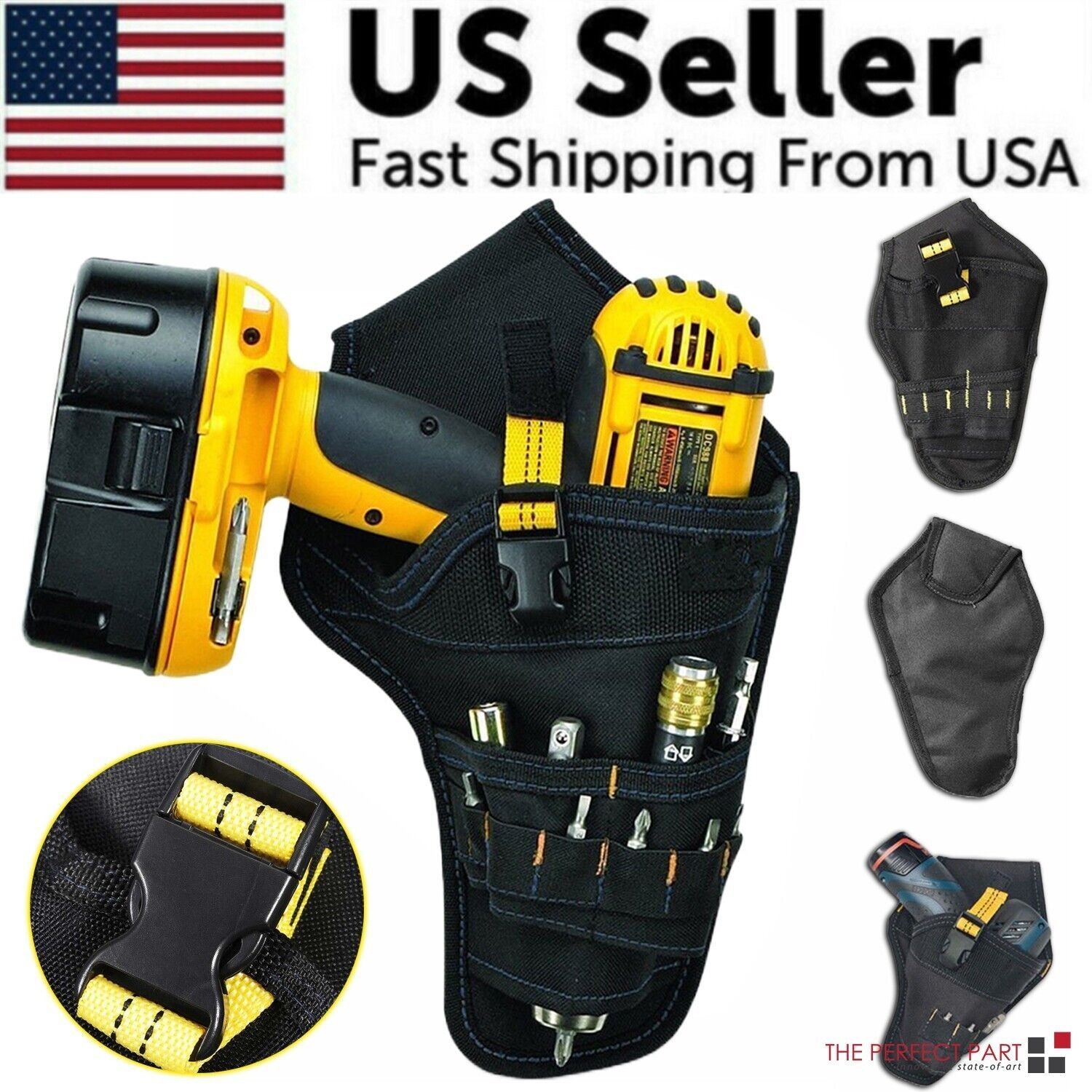 Durable Drill Holster with Multi-Pocket Tool Belt for Easy Access