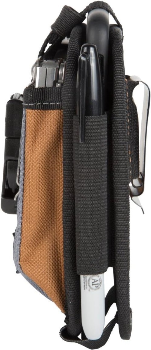 2-Compartment Large Phone Pouch, Universal-fit Steel Clip for Tool Belt, Secu…