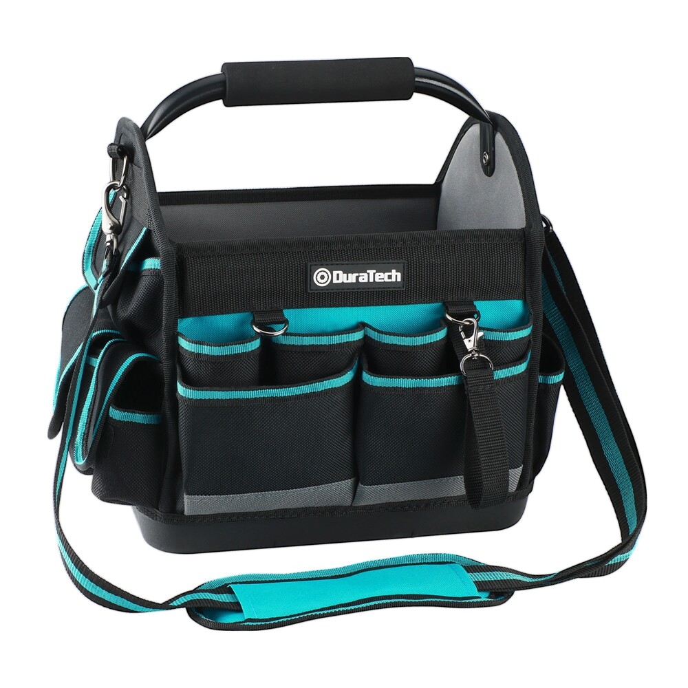 DURATECH 12″ Tool Tote Open Top Tool Bag Wide Mouth w/Multi-Pocket Tool Bag Tote