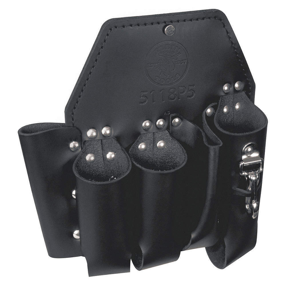 42266-BL Buckingham, 5 Tool Pocket & Knife Snap Black Leather 10″x11″ Pouch