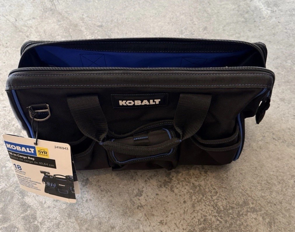 KOBALT 18″ Blue Black Polyester Zippered Cargo Bag 18 Pockets