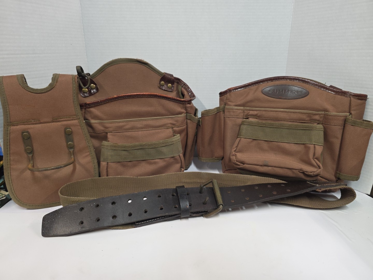 Cummins Tool Belt And Carpenter Bags Leather And Canvas Brown Extra Large