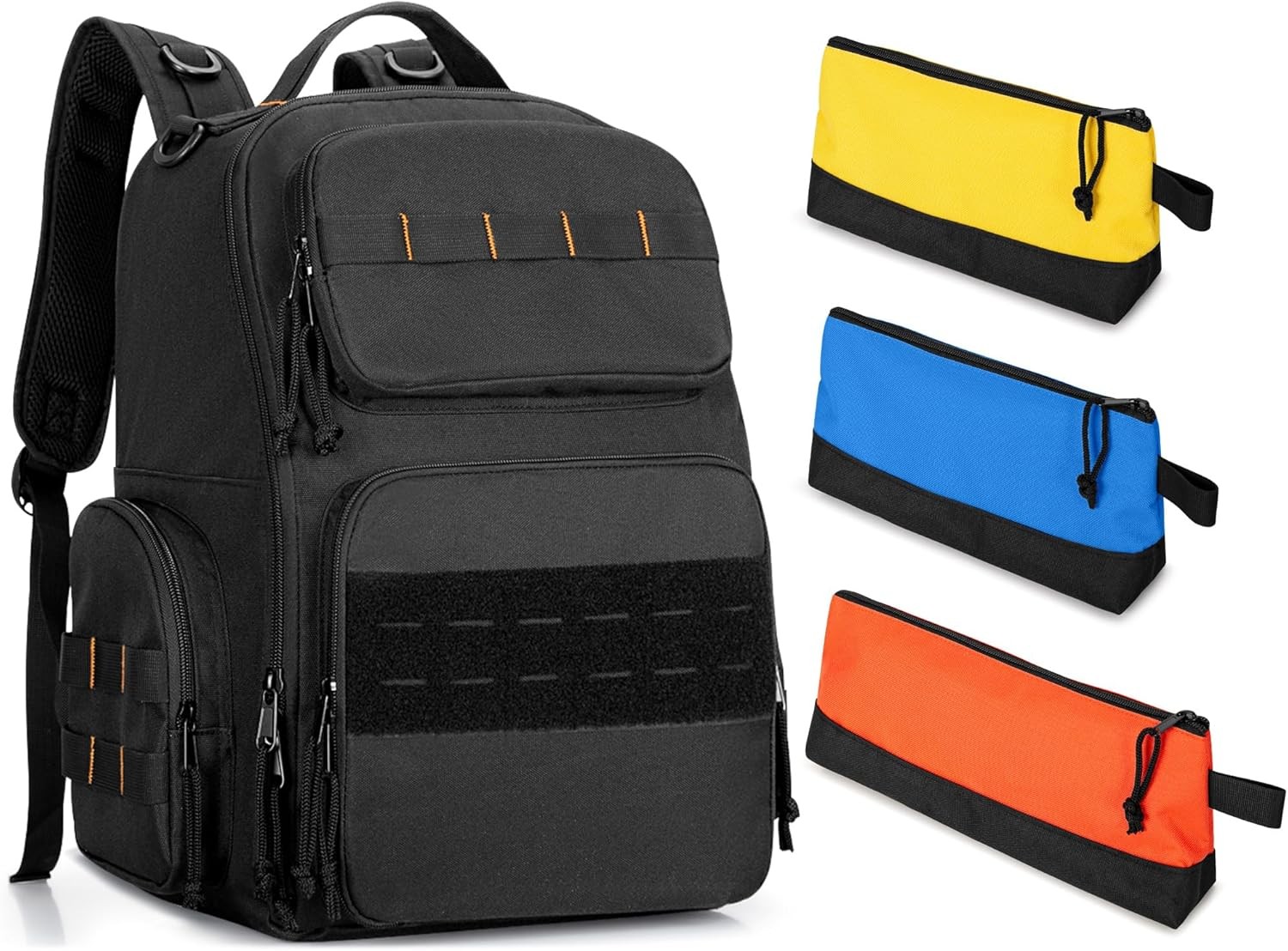 Tool Bag Backpack with 3 Tool Zipper Pouch, Tool Organizer Bag for Men with Padd