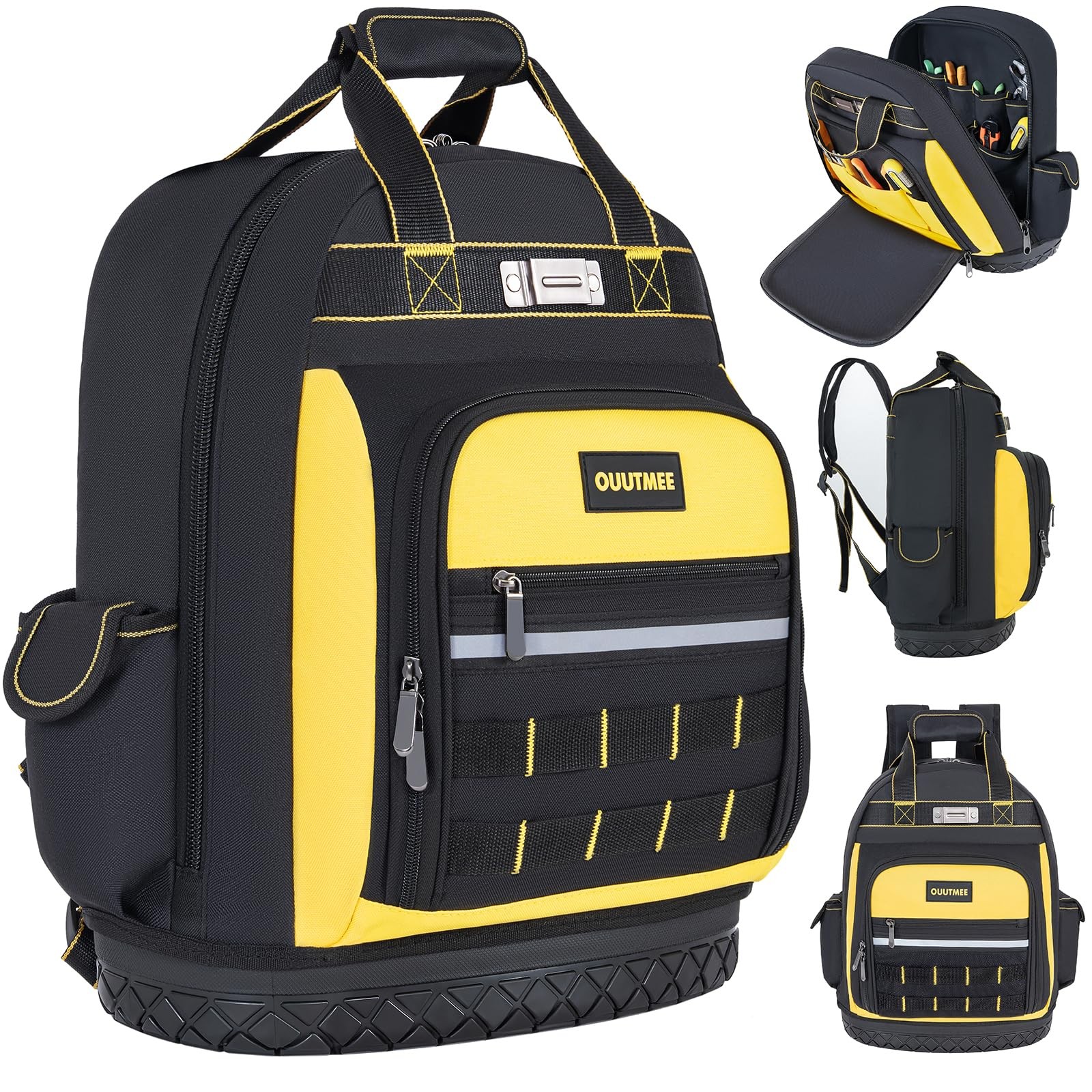 17″ Mochila Para Herramientas De Trabajo Electricista Con Bolsillos Heavy Duty
