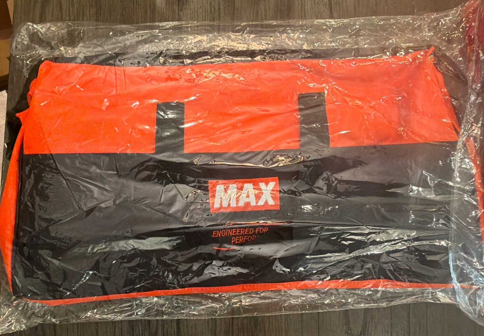 MAX Built For Performance Large Tool Duffel Bag 23.5 x 13.5 x 9” Orange Black