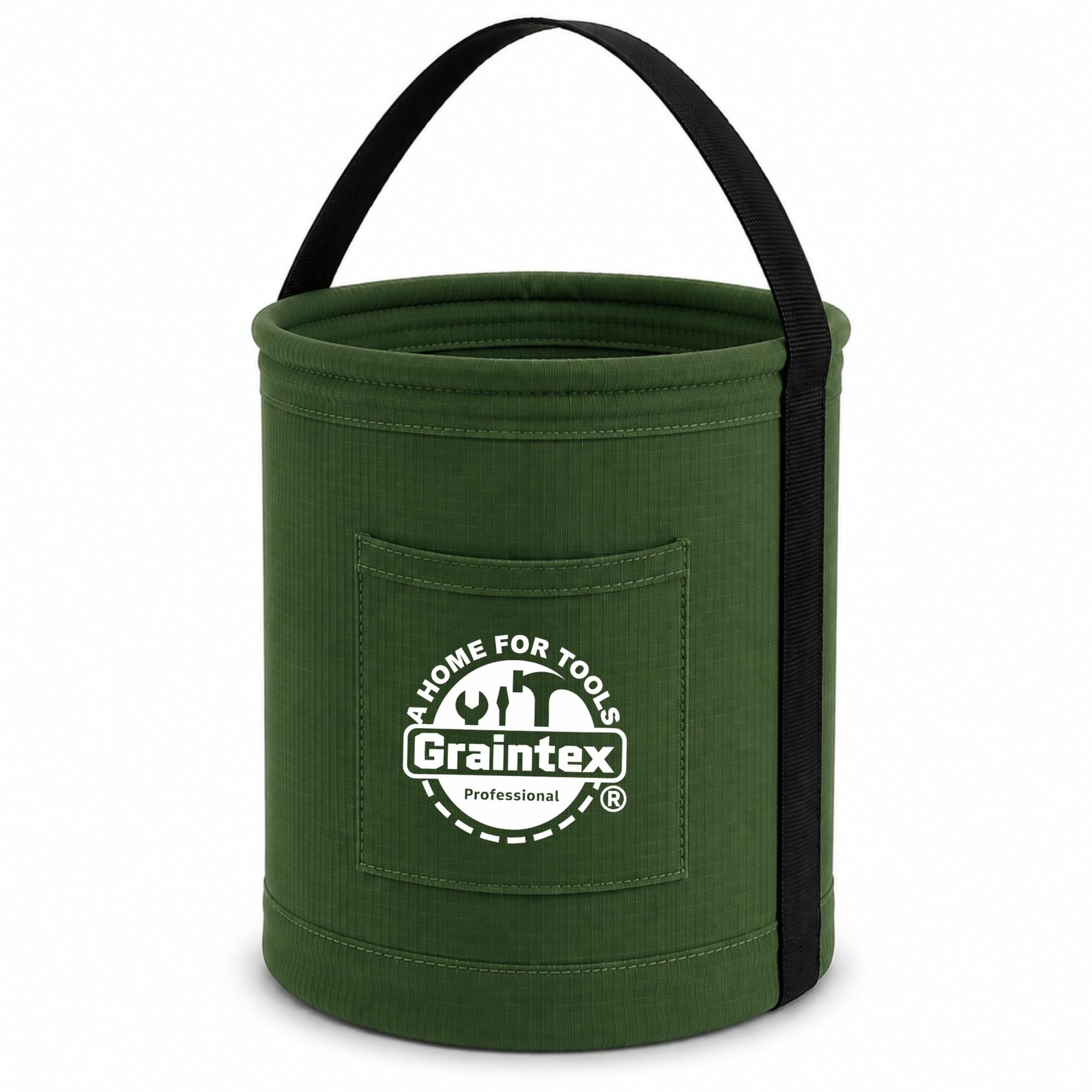 Canvas Utility Bucket 12″x15″, Round Tool Bucket, Reinforced Base & Carry Han…
