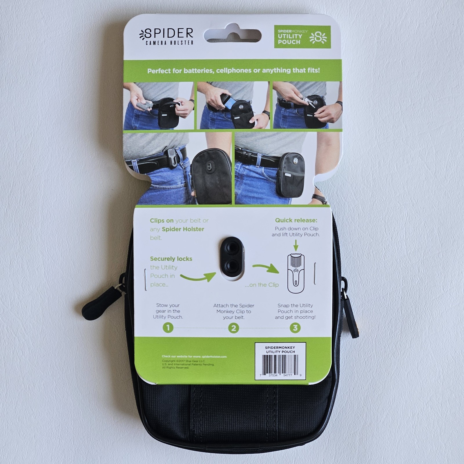 Spider Monkey Utility Pouch – Self locking belt accessory clip Brand New!