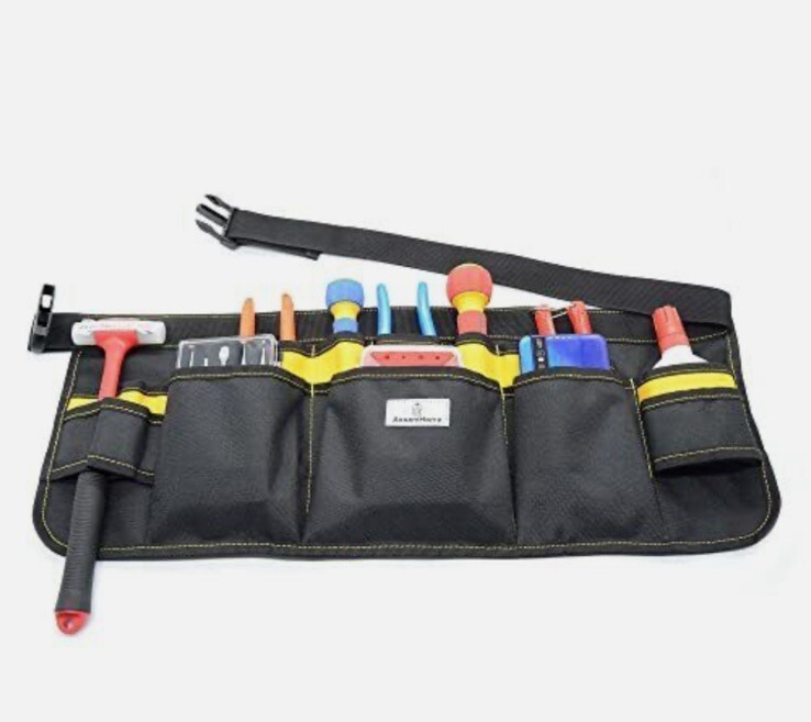 2 Gardening Tool Waist Bag Belt Heavy Duty Oxford Tool Apron Organizer 7 Pockets