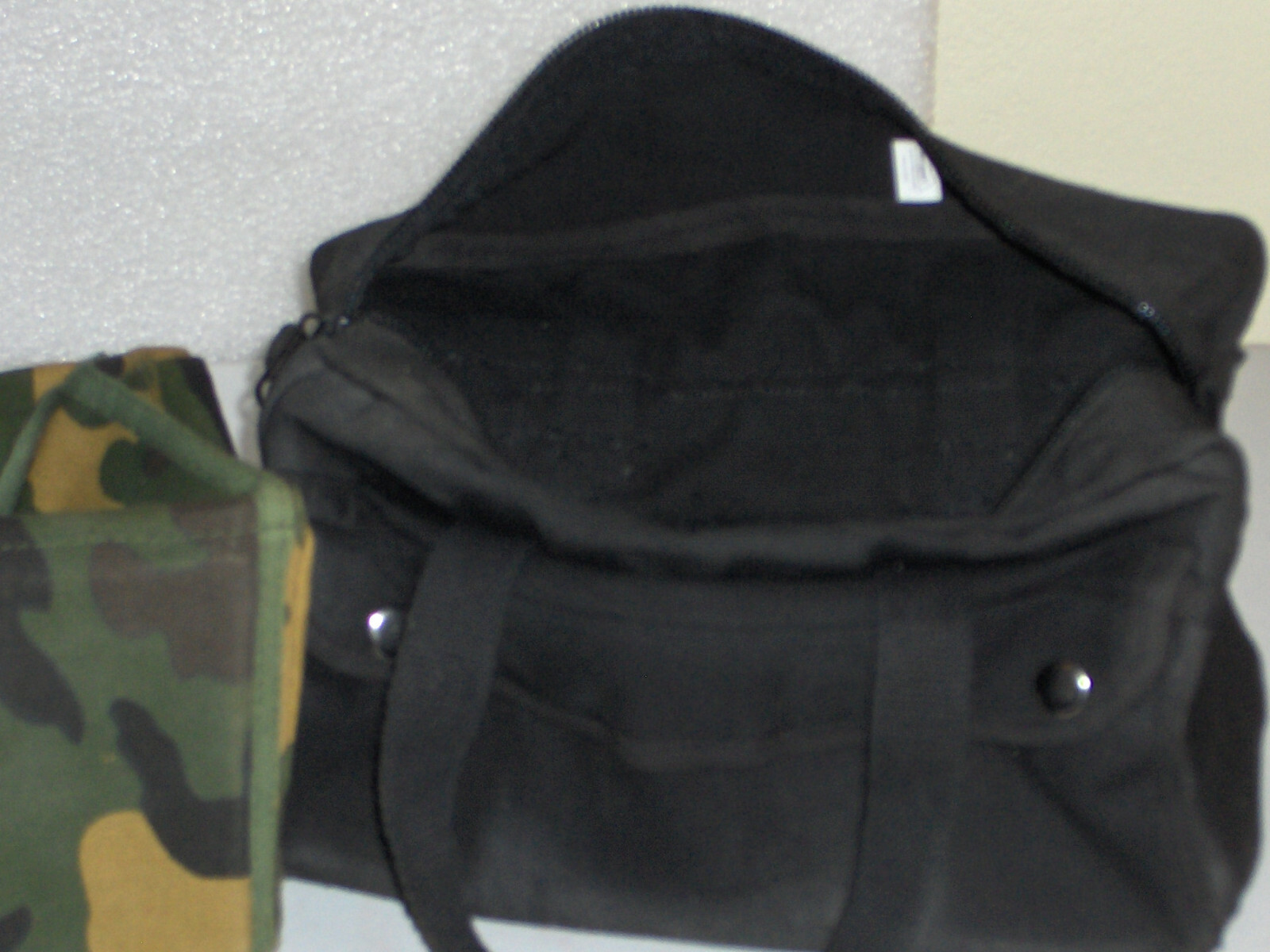 (2)TEXSPORT Cotton Canvas Tool Bag,2 Pockets,11″x6″x7″,11820, Black and Camo.
