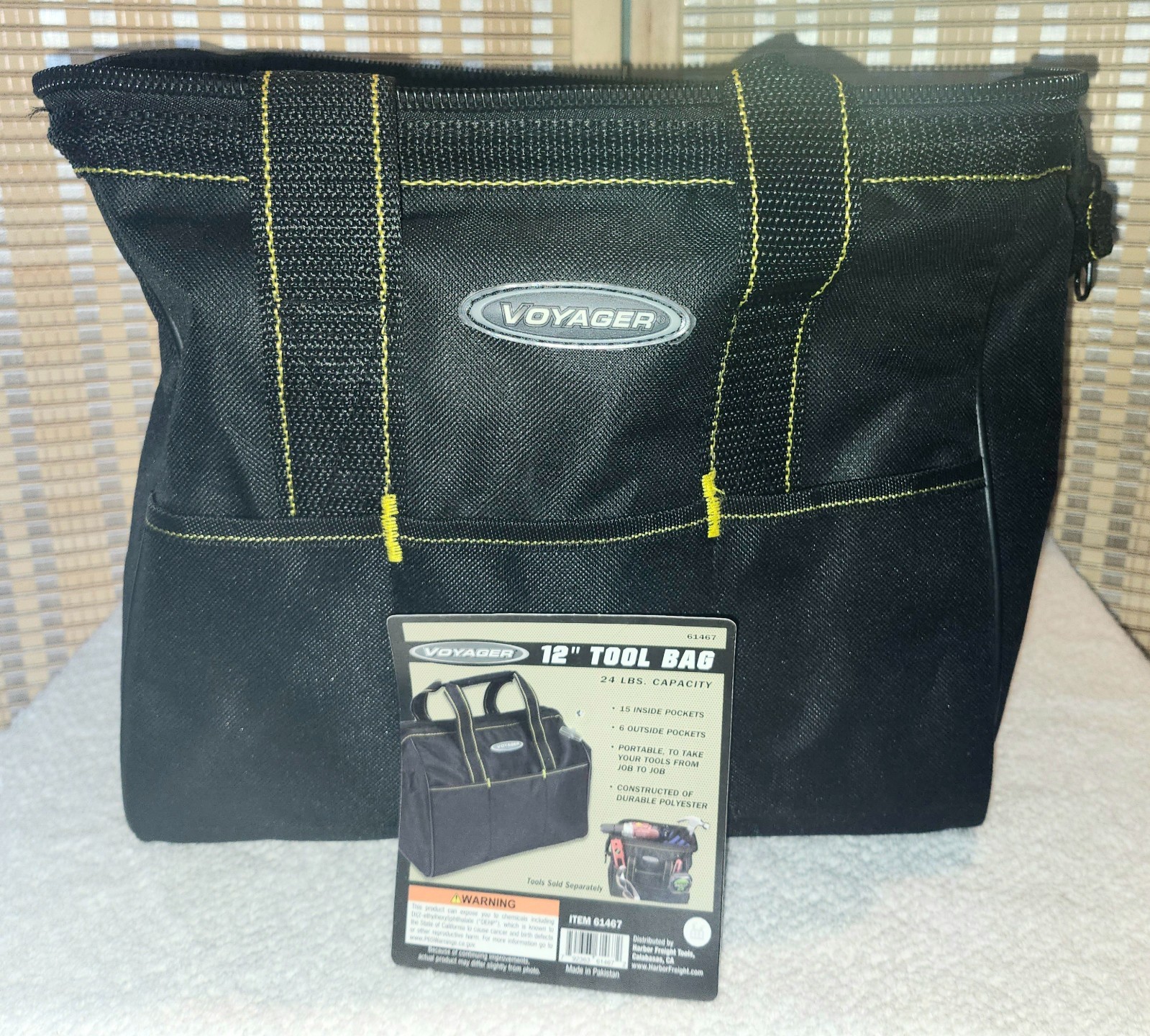 Voyager 12″ Portable Tool Bag with 21 Pockets and 24 lb Capacity Tool Bag – NEW